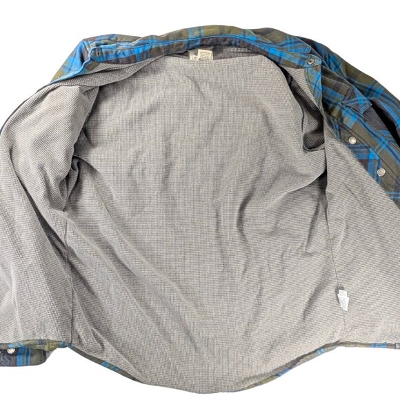 L.L.Bean Men's Small Brown Blue Plaid Lined Katahdin Performance Flannel Shirt - Picture 6 of 11